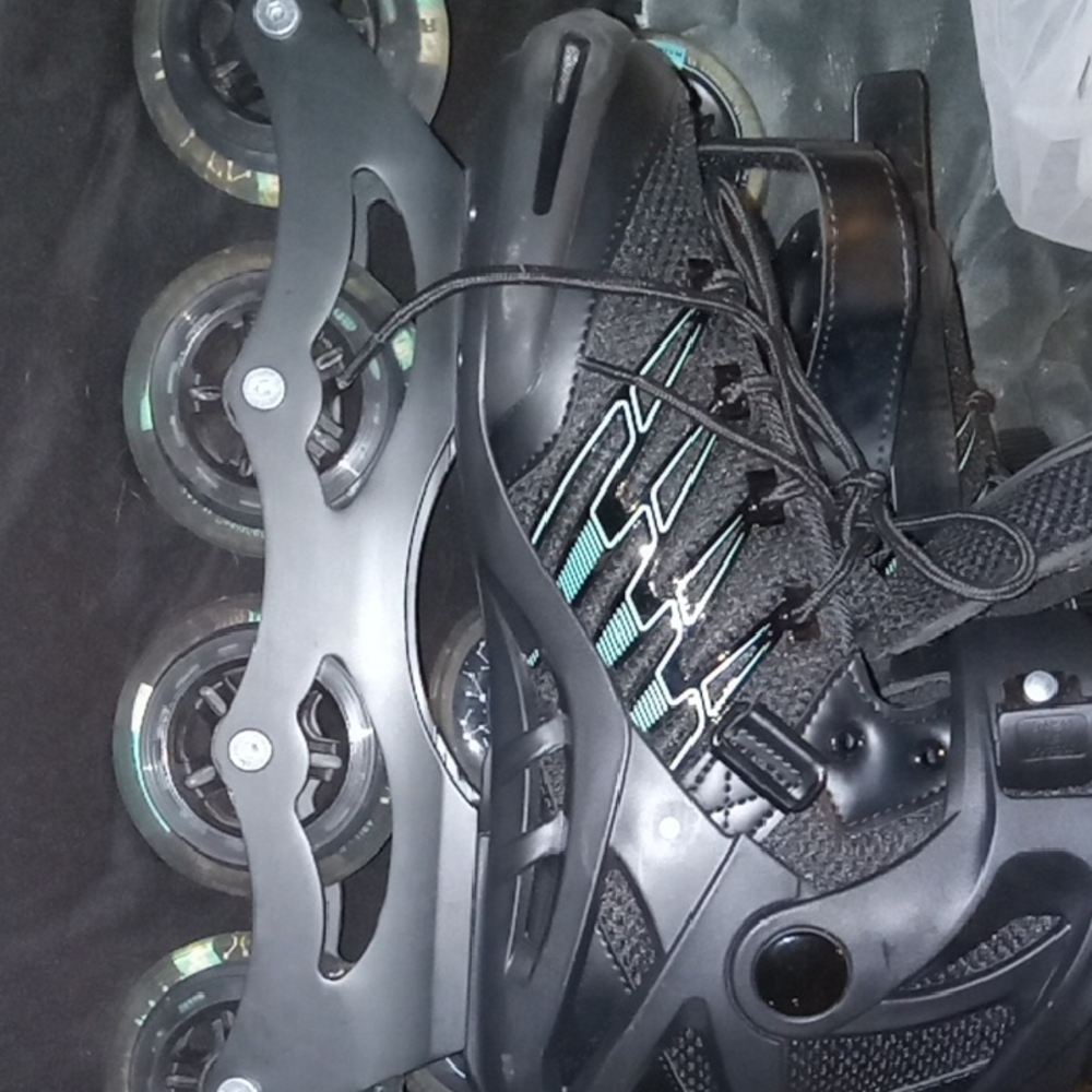 Black and Gray Inline Skates with Sturdy Boot Structure